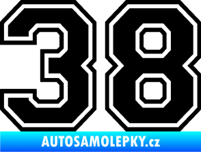 Samolepka Startovní číslo 38 typ 4 černá