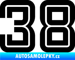 Samolepka Startovní číslo 38 typ 7 černá