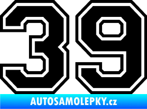 Samolepka Startovní číslo 39 typ 4 černá