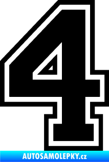Samolepka Startovní číslo 4 typ 4 černá