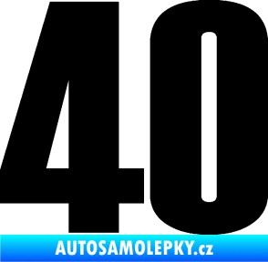 Samolepka Startovní číslo 40 typ 2     černá