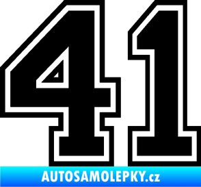 Samolepka Startovní číslo 41 typ 4 černá