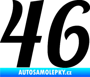 Samolepka Startovní číslo 46 typ 3 černá
