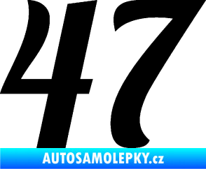 Samolepka Startovní číslo 47 typ 3 černá