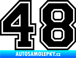 Samolepka Startovní číslo 48 typ 4 černá