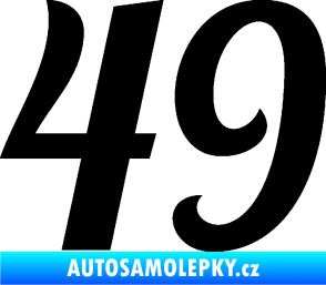 Samolepka Startovní číslo 49 typ 3 černá