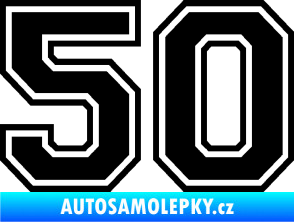 Samolepka Startovní číslo 50 typ 4 černá