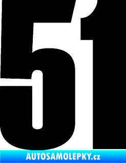 Samolepka Startovní číslo 51 typ 2 černá