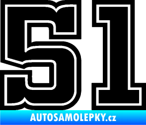 Samolepka Startovní číslo 51 typ 5 černá