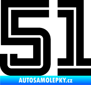 Samolepka Startovní číslo 51 typ 7 černá