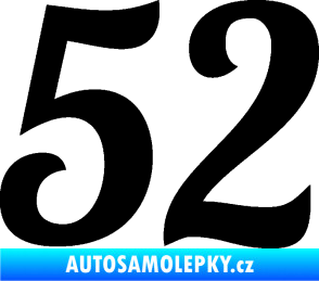 Samolepka Startovní číslo 52 typ 3 černá