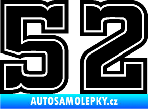 Samolepka Startovní číslo 52 typ 5 černá