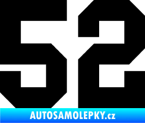 Samolepka Startovní číslo 52 černá