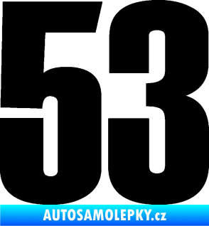 Samolepka Startovní číslo 53 typ 2  černá