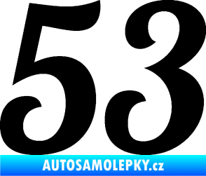 Samolepka Startovní číslo 53 typ 3 černá