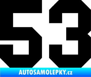 Samolepka Startovní číslo 53 černá