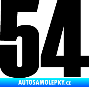 Samolepka Startovní číslo 54 typ 2   černá
