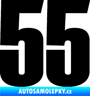 Samolepka Startovní číslo 55 typ 2   černá