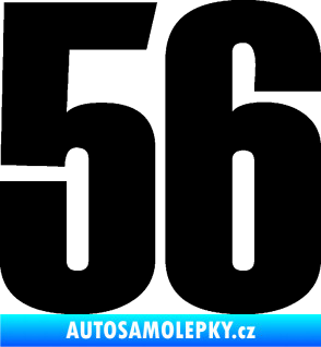 Samolepka Startovní číslo 56 typ 2   černá