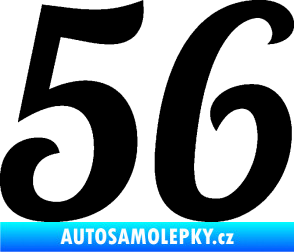 Samolepka Startovní číslo 56 typ 3 černá