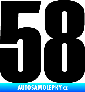 Samolepka Startovní číslo 58 typ 2    černá