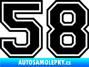 Samolepka Startovní číslo 58 typ 4 černá