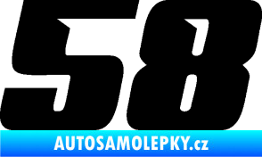 Samolepka Startovní číslo 58 typ 6 černá