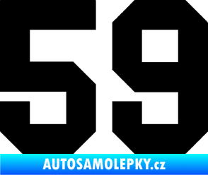 Samolepka Startovní číslo 59 černá