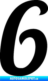 Samolepka Startovní číslo 6 typ 3 černá