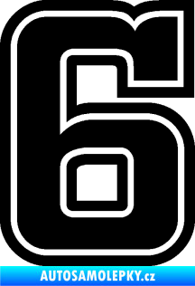 Samolepka Startovní číslo 6 typ 5 černá