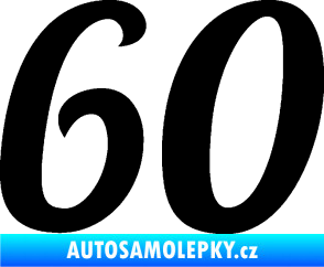 Samolepka Startovní číslo 60 typ 3 černá