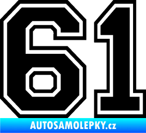 Samolepka Startovní číslo 61 typ 4 černá