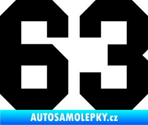 Samolepka Startovní číslo 63 černá