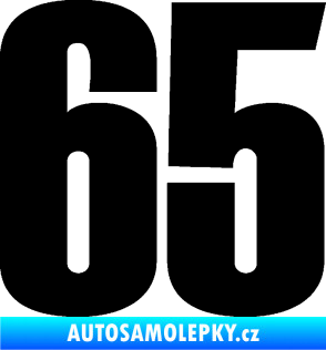 Samolepka Startovní číslo 65 typ 2     černá