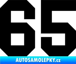 Samolepka Startovní číslo 65 černá