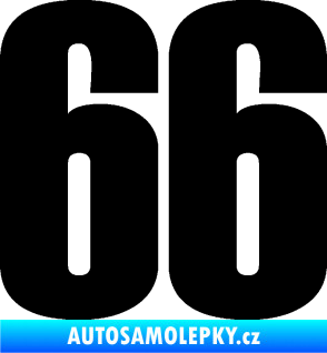 Samolepka Startovní číslo 66 typ 2     černá