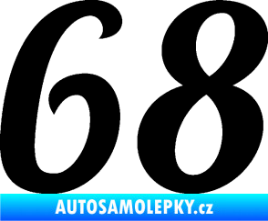 Samolepka Startovní číslo 68 typ 3 černá