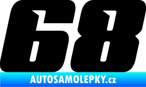 Samolepka Startovní číslo 68 typ 6 černá