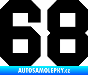 Samolepka Startovní číslo 68 černá