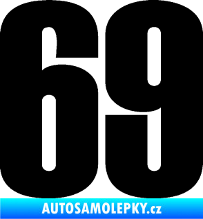 Samolepka Startovní číslo 69 typ 2        černá