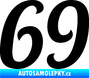 Samolepka Startovní číslo 69 typ 3 černá