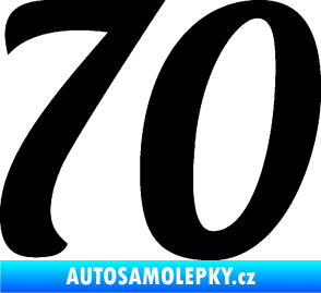 Samolepka Startovní číslo 70 typ 3  černá