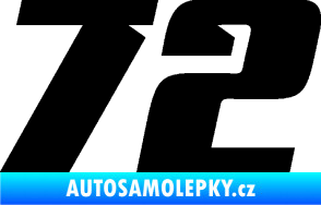 Samolepka Startovní číslo 72 typ 6 černá