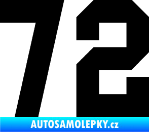 Samolepka Startovní číslo 72 černá