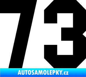 Samolepka Startovní číslo 73 černá