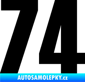 Samolepka Startovní číslo 74 typ 2     černá