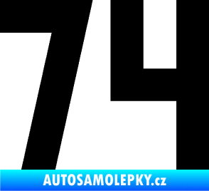 Samolepka Startovní číslo 74 černá