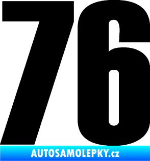 Samolepka Startovní číslo 76 typ 2       černá