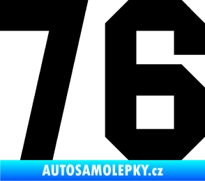 Samolepka Startovní číslo 76 černá