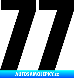 Samolepka Startovní číslo 77 typ 2        černá